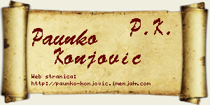 Paunko Konjović vizit kartica